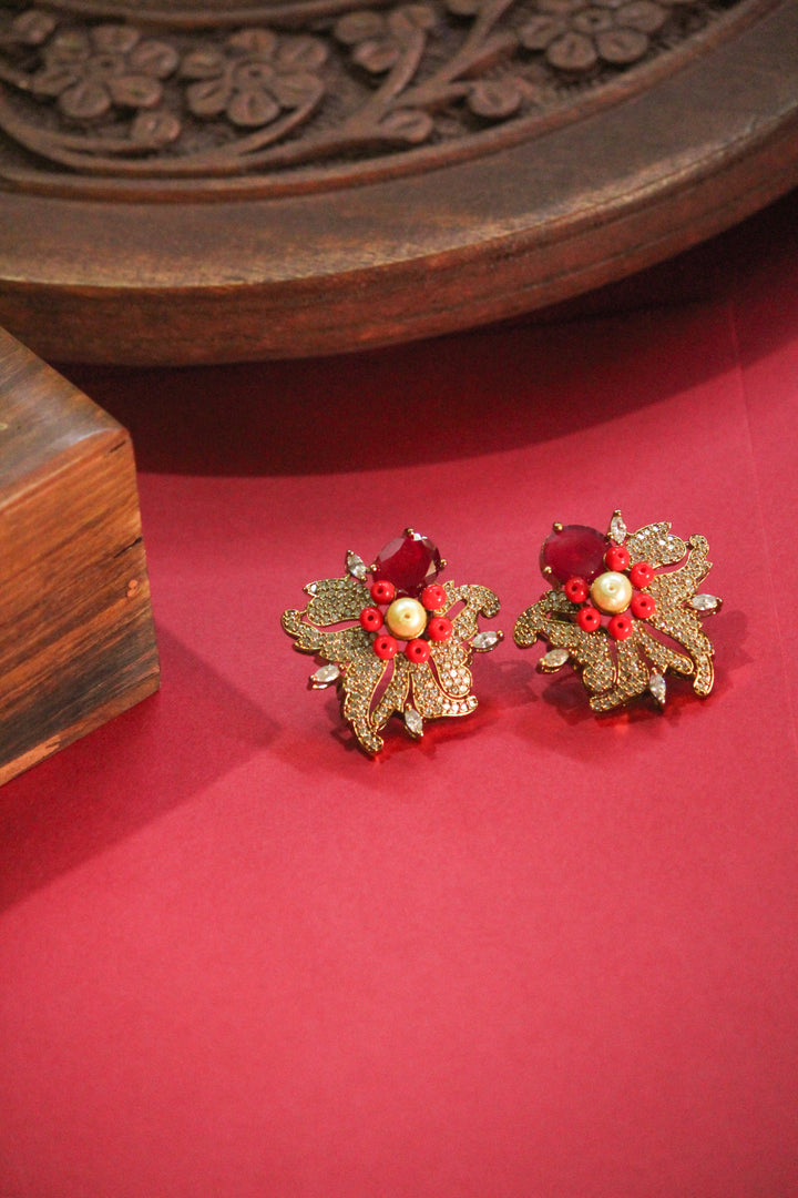 Floral Stone Earring