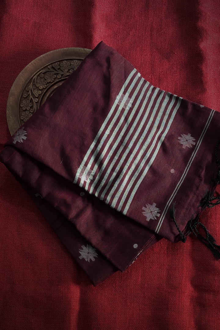 Kadhi Cotton Brown Saree