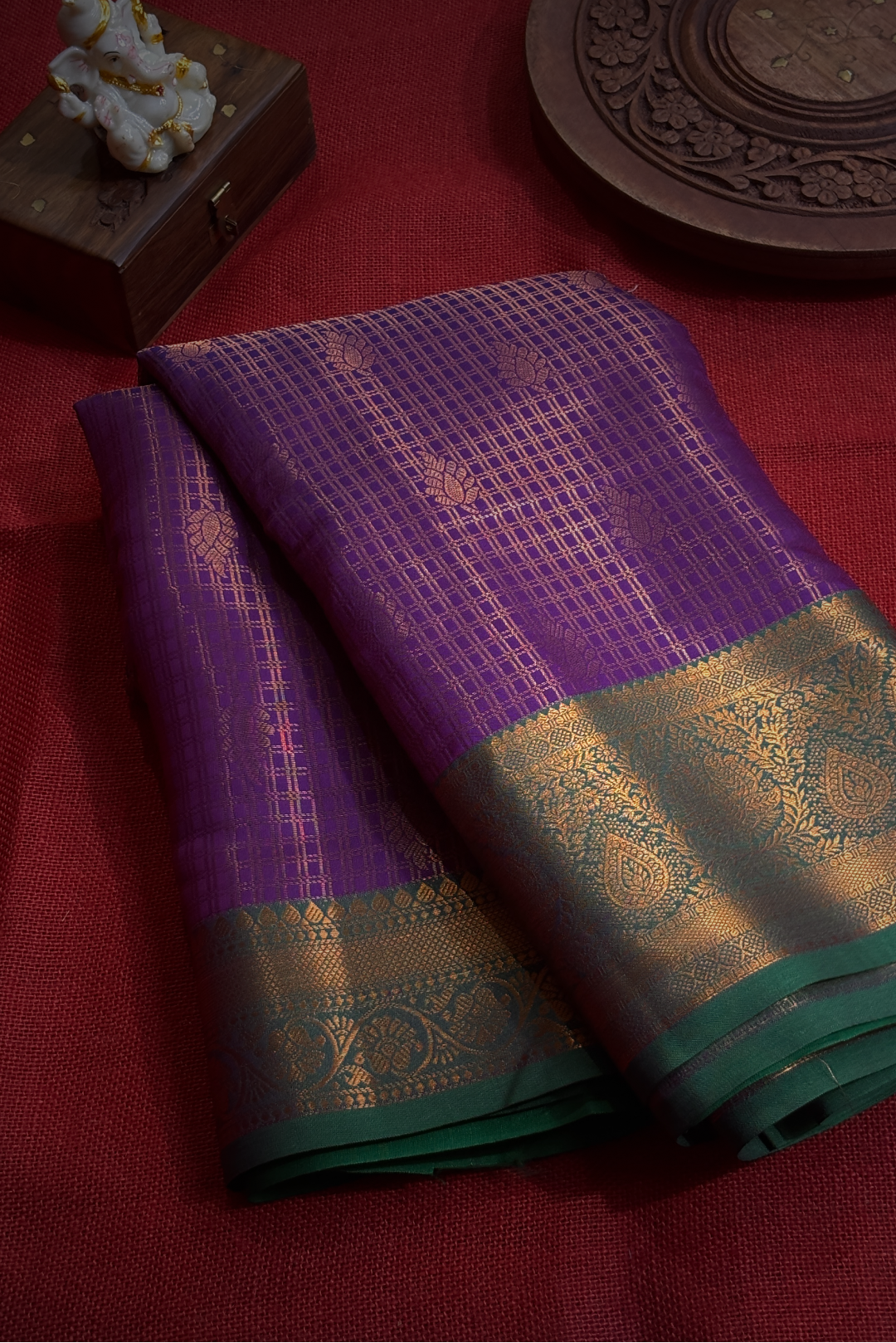 Kattam Saree Dark Magenta