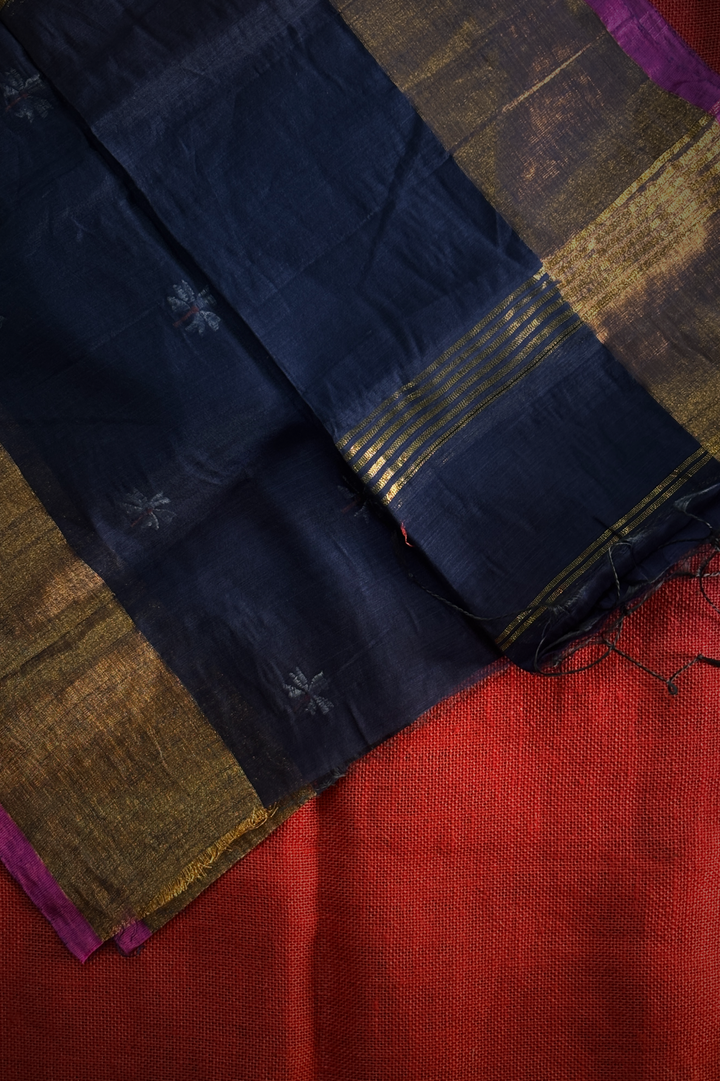 Pavazhamalli Navy Blue Saree